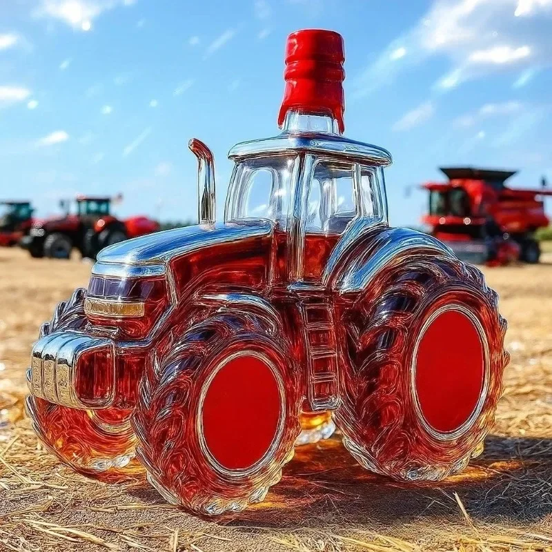 Whiskey Transparent Glass Bottle Creative Tractor Red Wine 0Collection Bottle Bar Wine Cabinet Display Home Decoration Gadgets