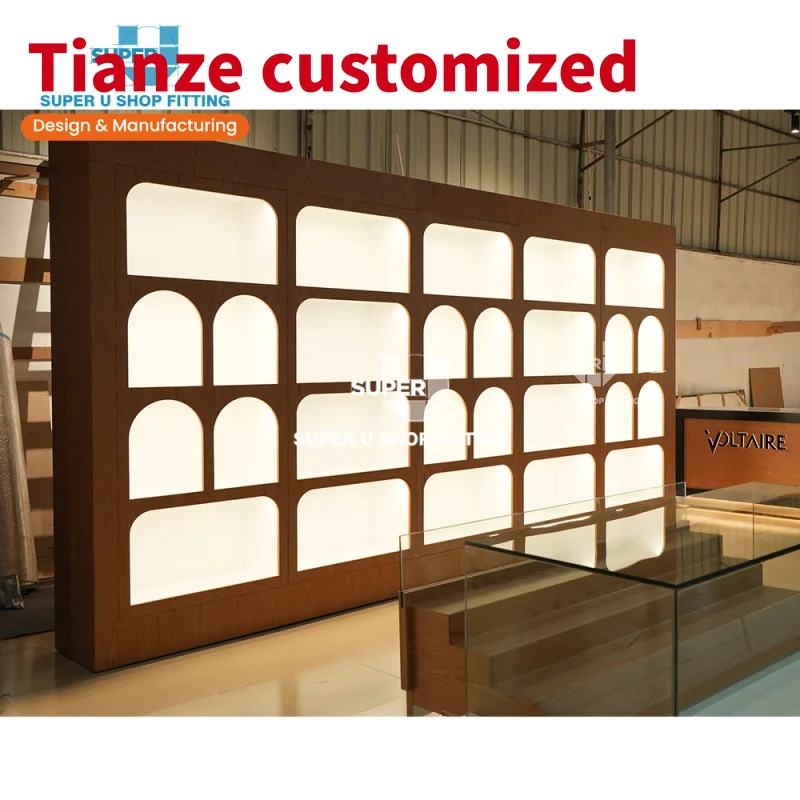 (Customized) Custom Retail Cigar Store Interior Design Shop Wall Display Vintage Wooden Smoke Shop Furniture