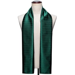 Bufanda de seda de moda para hombre, chal de satén liso verde de diseñador de banda de lujo, Banadanna Foulard Pashmina informal, 160cm x 50cm, Barry. Wang