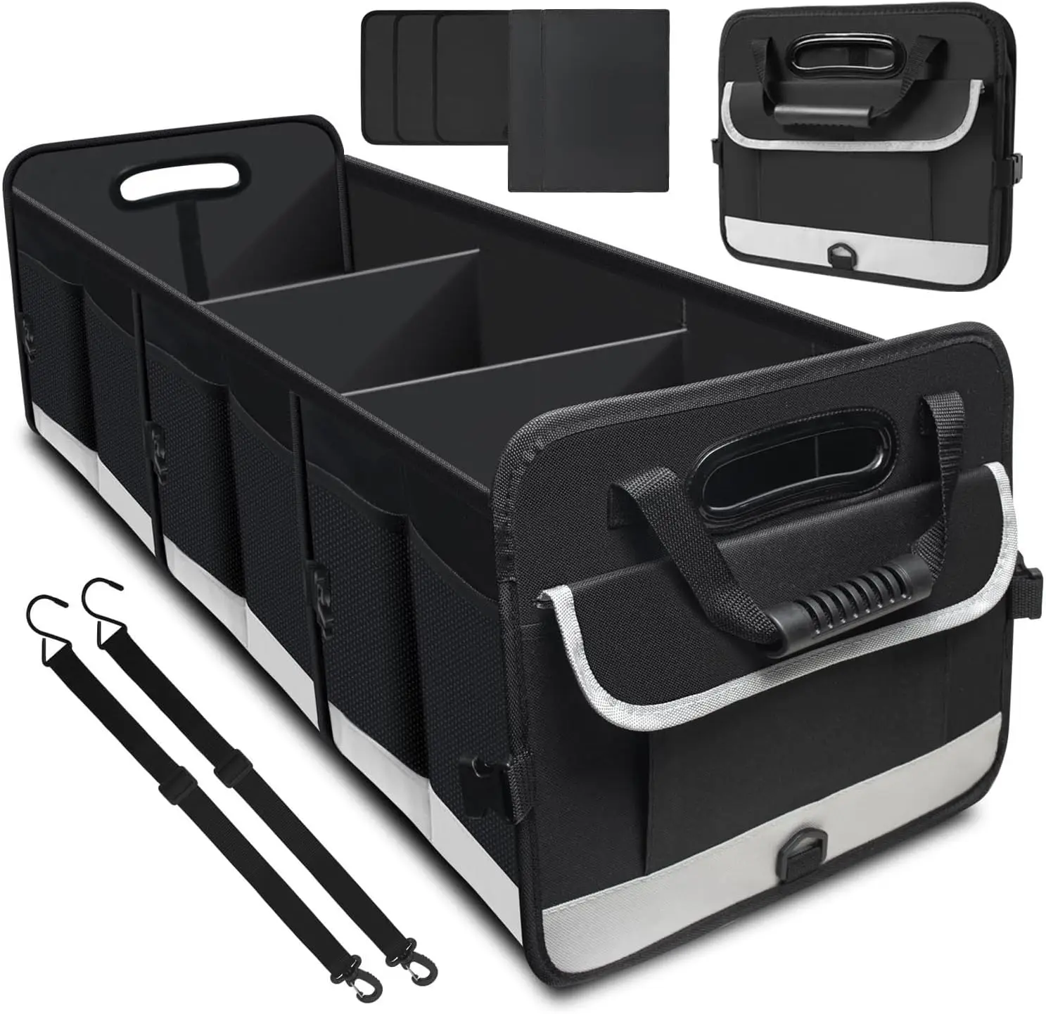 

Trunk Organizer Car 95L Large Capacity Storage Non Slip Bottom Straps Cargo