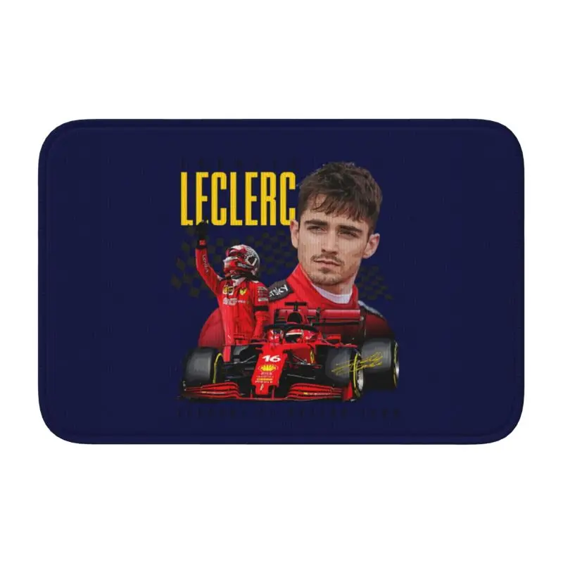 Custom Charles Leclerc Sport Car Doormat Anti-Slip Bathroom Kitchen Welcome Mat Living Room Door Floor  Carpet Rug Footpad