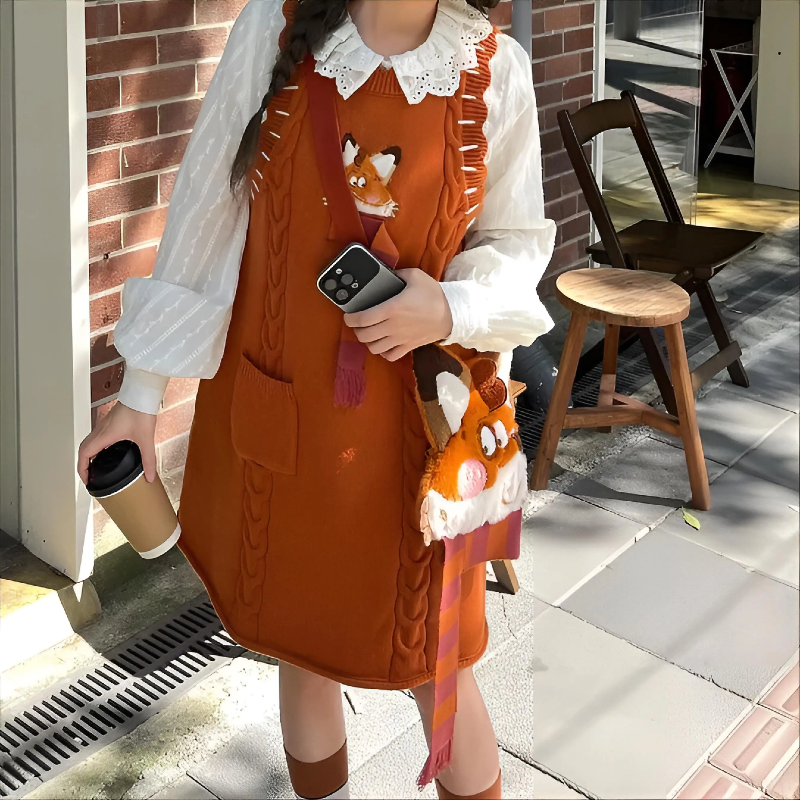 

Вязаные платья без рукавов для женщин, зимние, на пуговицах, с асимметричным кроем, вязаные, с бантом, шикарные, в уличном стиле, с геометрическим узором, под норку, уютные, в стиле Ins