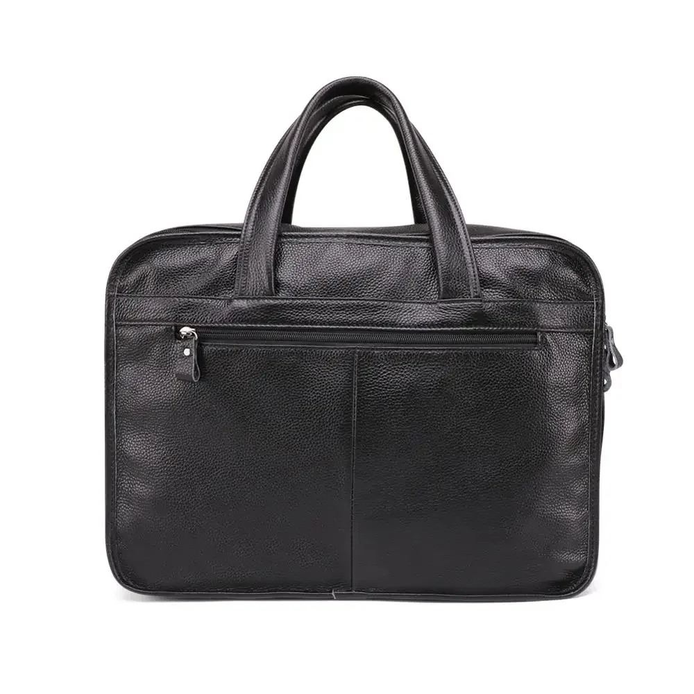 Bolso de mano grande de cuero genuino para hombre, bolsa de hombro de viaje para ordenador portátil de oficina y negocios, diseño de marca