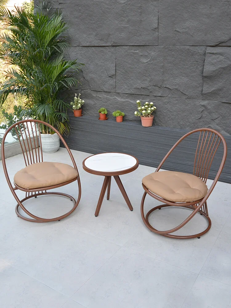 

Outer Courtyard Garden Terrace Rattan Chair Home Balcony Small Table and Chair