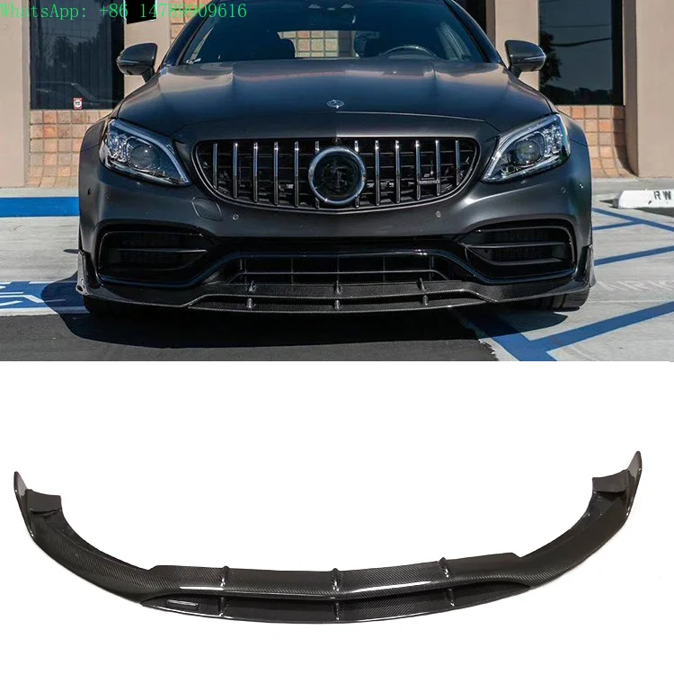 Complete OEM Facelift Conversion & Custom BuildFor AN Bumper W205 Double Layer Carbon Fiber Front Lip Front Diffuser