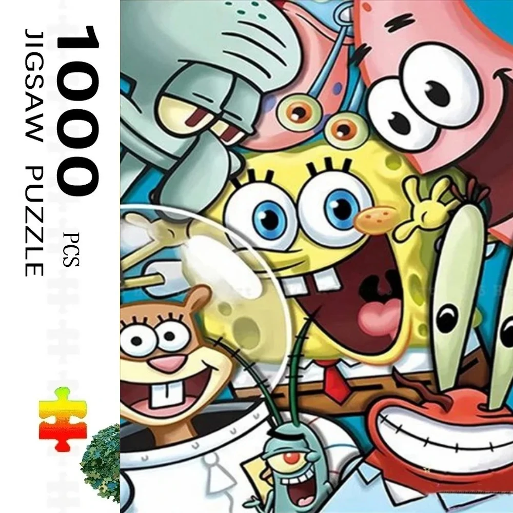 

Adult Jigsaw Puzzle 1000 Pieces Puzzle Sponge Bob Paper Puzzle Decorative Painting Exercise Brain Thinking