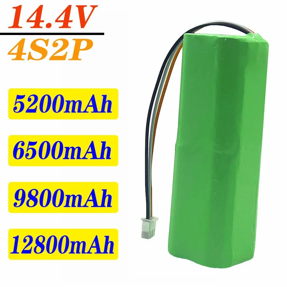 Imagem -06 - Bateria Li-ion Recarregável para Robot Aspirador de pó 14.4v 4s2p 12800mah Lydste r1 Bateria Viomi s9 Grande Capacidade Apto para Xiaomi