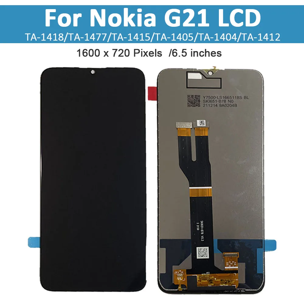 Original LCD 6.5\'\' For Nokia G21 LCD Display Touch Screen Digitizer Assembly LCD Repair Part For Nokia g21 LCD TA-1418 Display