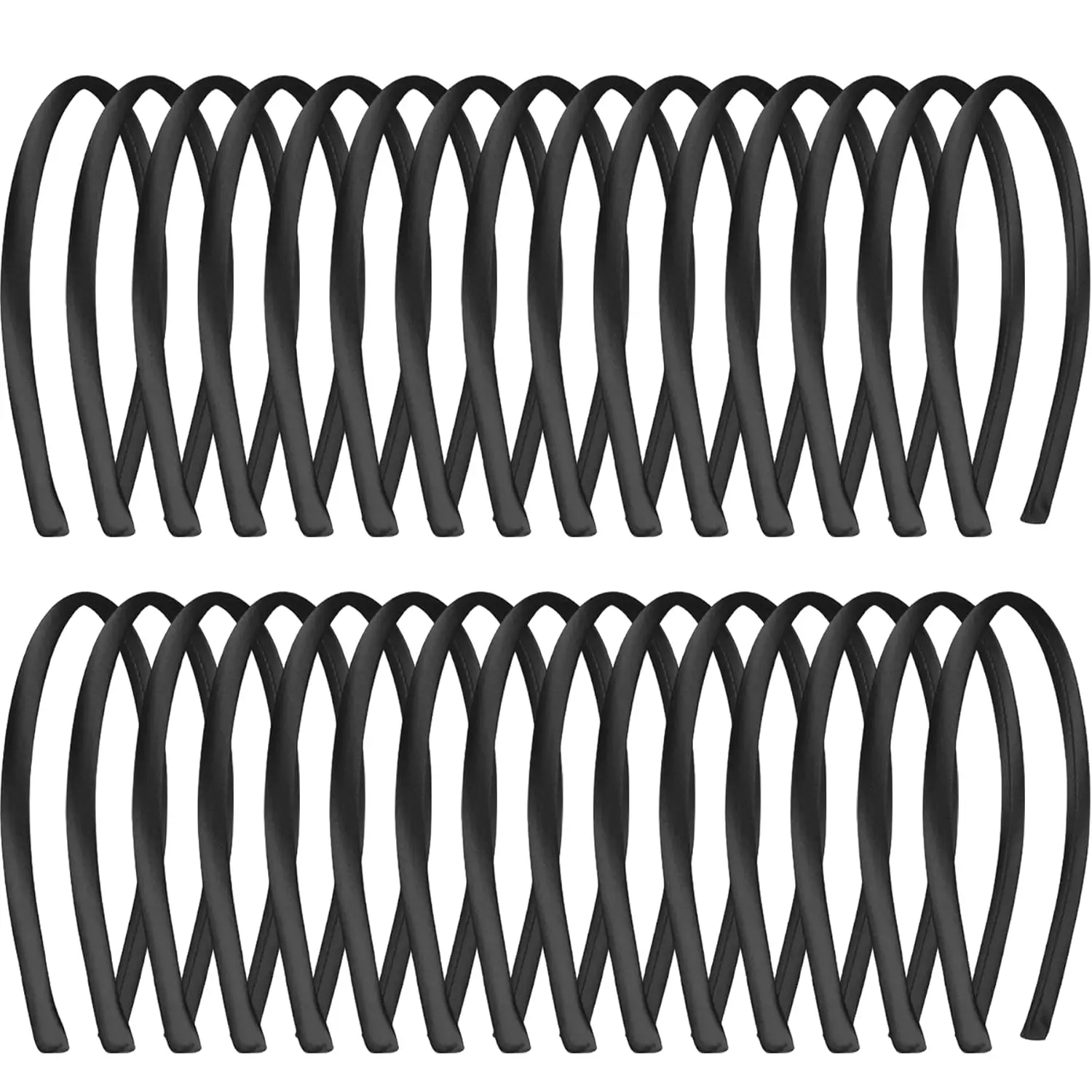 24pcs Plastic Satin Headbands Girls Hairbands Fashion Women Non-slip Headband Children Kids DIY Handmade Hair Accessories