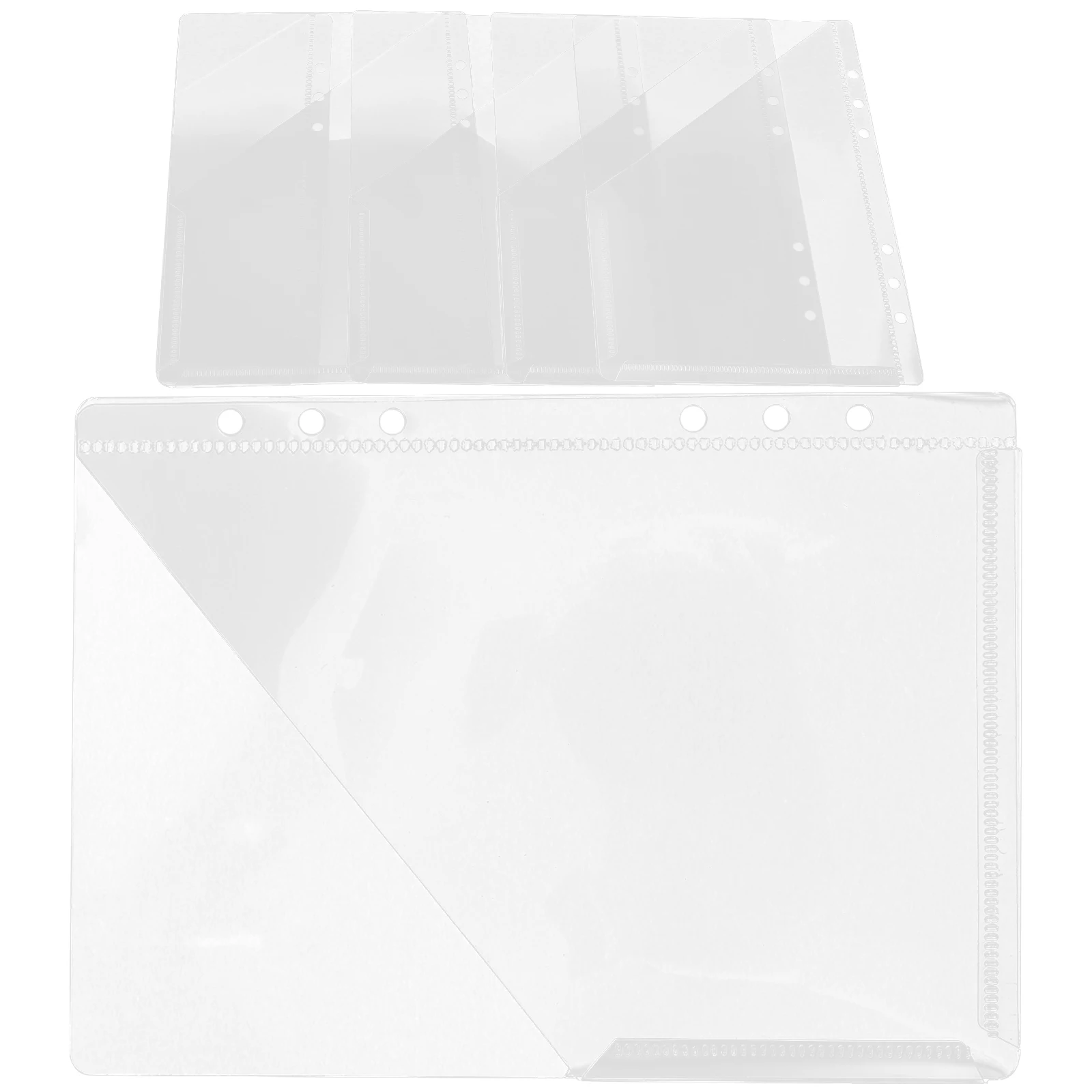 

5PCS A5 Clear PP Inner Pages Notebook Pockets for Documents Tickets Photo Storage Practical File Protectors