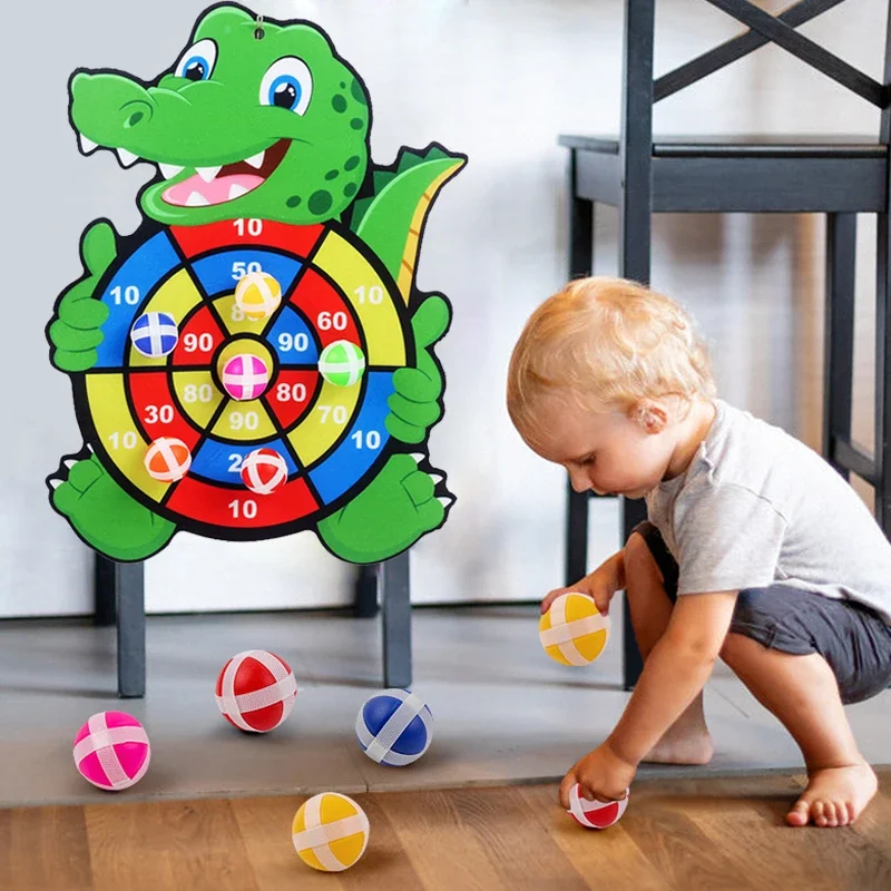 1 Set Educational Games Dart Board Baby Toy Stickey Ball Dart Indoor Sports Child Montessori Games for Children 3 To 7 Years