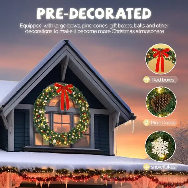 60 بوصة 220 أضواء 600 فروع PVC القوس الديكور جارلاند حديقة جارلاند الديكور الأخضر #5