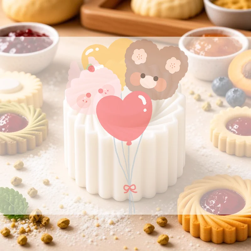 2-in-1 Detachable Pastry Mold Stamp Sunflower Christmas Tree Pattern Mold Pastry Cake Decorating Tool Hand Pressure Home DIY