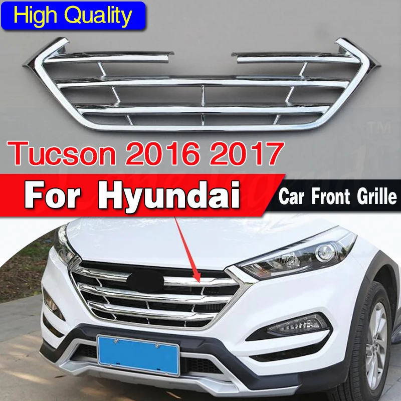 

car-styling case For Hyundai Tucson 2016 2017 ABS Chrome Front Grille Cover Trim accessories car styling