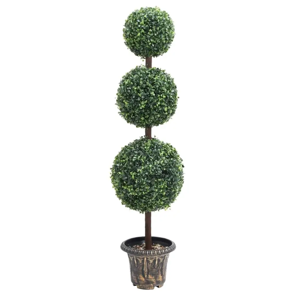 118cm Artificial Boxwood Ball Plant in Pot - Lifelike Green Decor for Home & Office