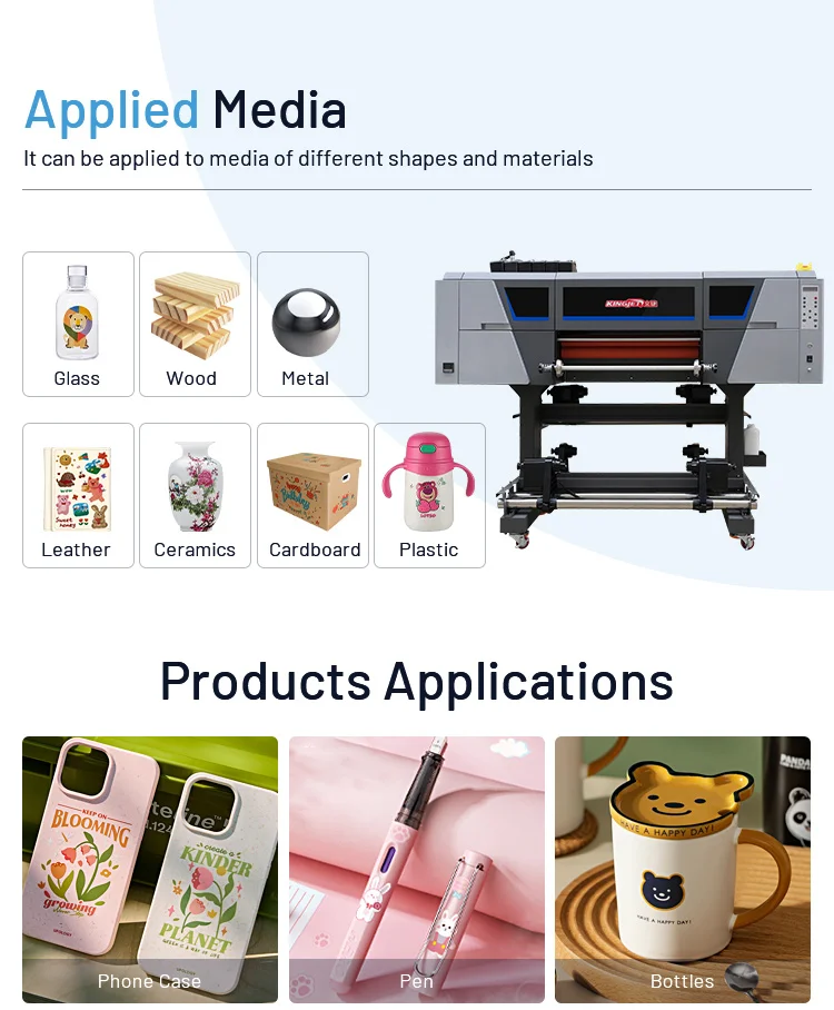 For Film Sticker A4 Board  All In One Press Heat Transfer Controller Inkjet Logo Printhead 2 Full Roll To Roll Uv Dtf Printer