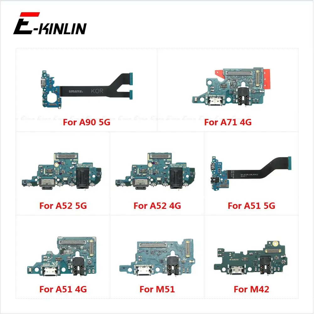 Fast Charging Port Connector Board Parts Flex Cable With Microphone Mic For Samsung Galaxy M42 M51 A51 A52 A71 A72 A90 4G 5G