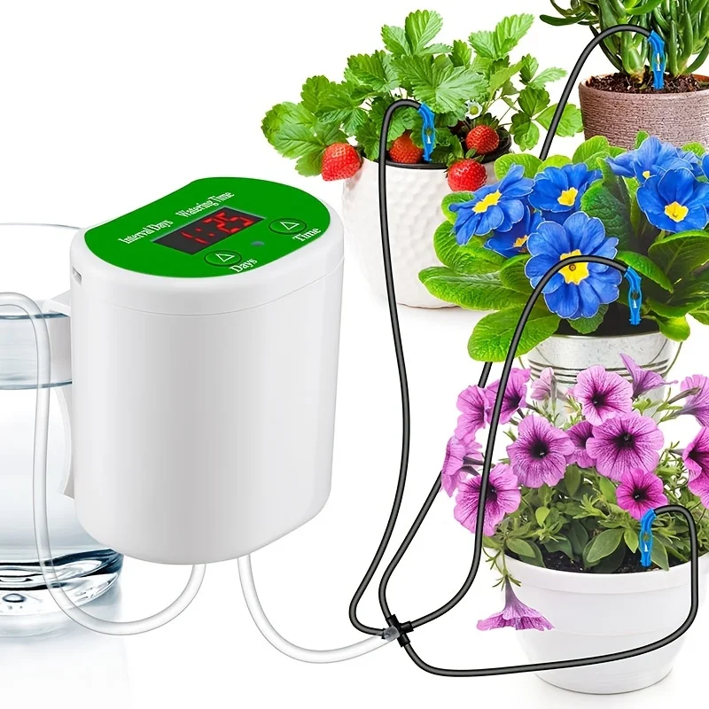 

1pcs Automatic Watering Pump, Controller Flowers Plants Home Sprinkler, Drip Irrigation Device Pump With Timer System