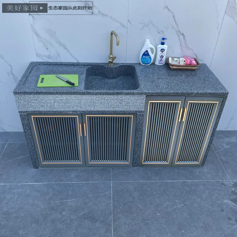 Outdoor marble sink Outdoor stone laundry sink Locker Kitchen workbench