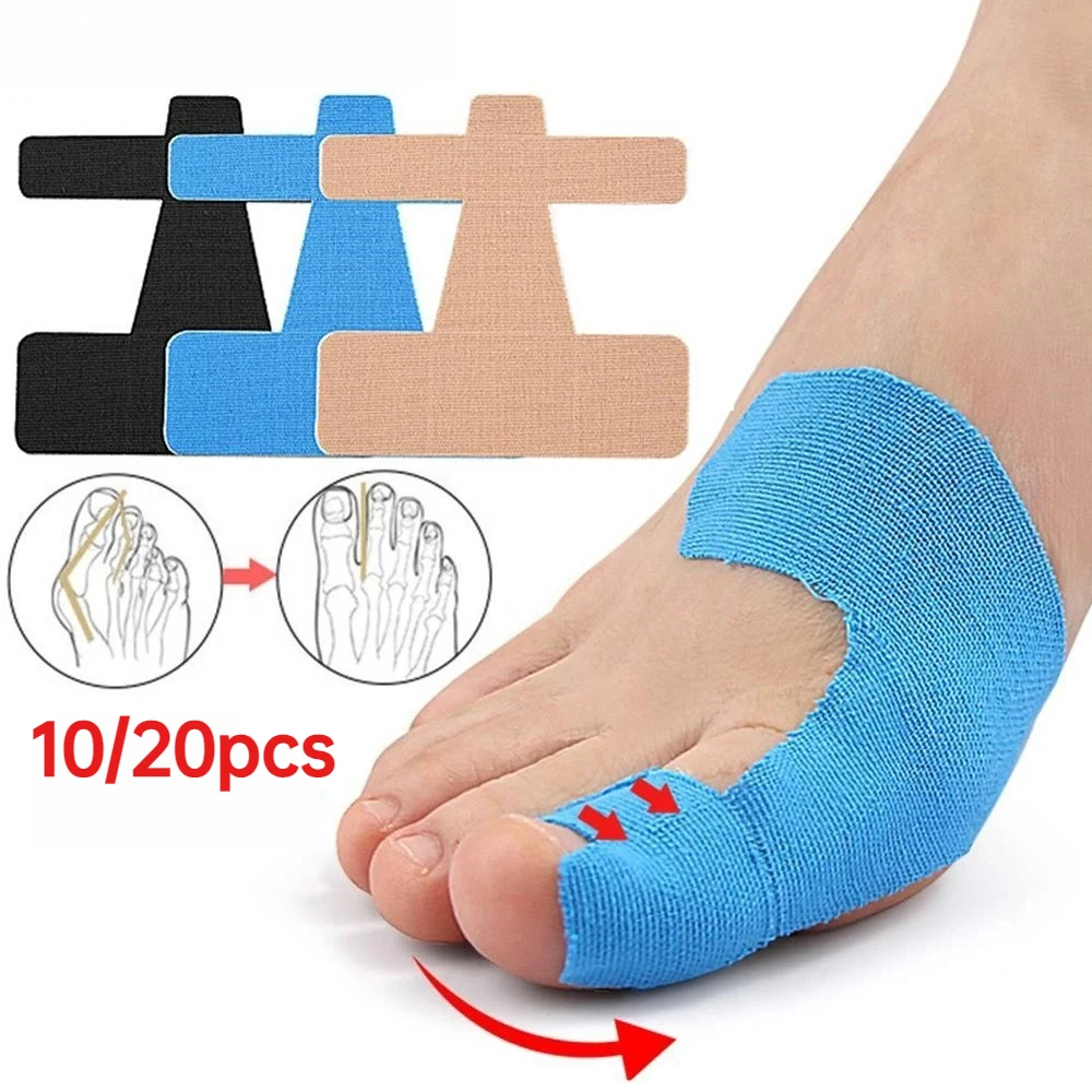 10/20PCS Precut Kinesiology Tape for Bunion,Bunion Corrector & Relief,Big Toe Support Pain Relief,Hypoallergenic Latex-Free Tape
