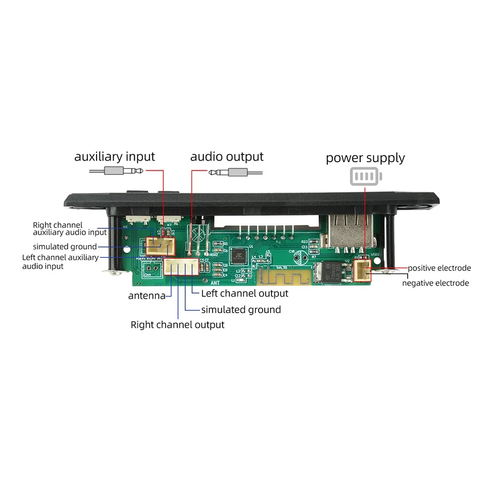 Bluetooth MP3-Audio-Decoder-Board 12V DC mit LED-Display, Fernbedienung, verlustfreier Multi-Format-Unterstützung für Auto-Audio – Detail 9