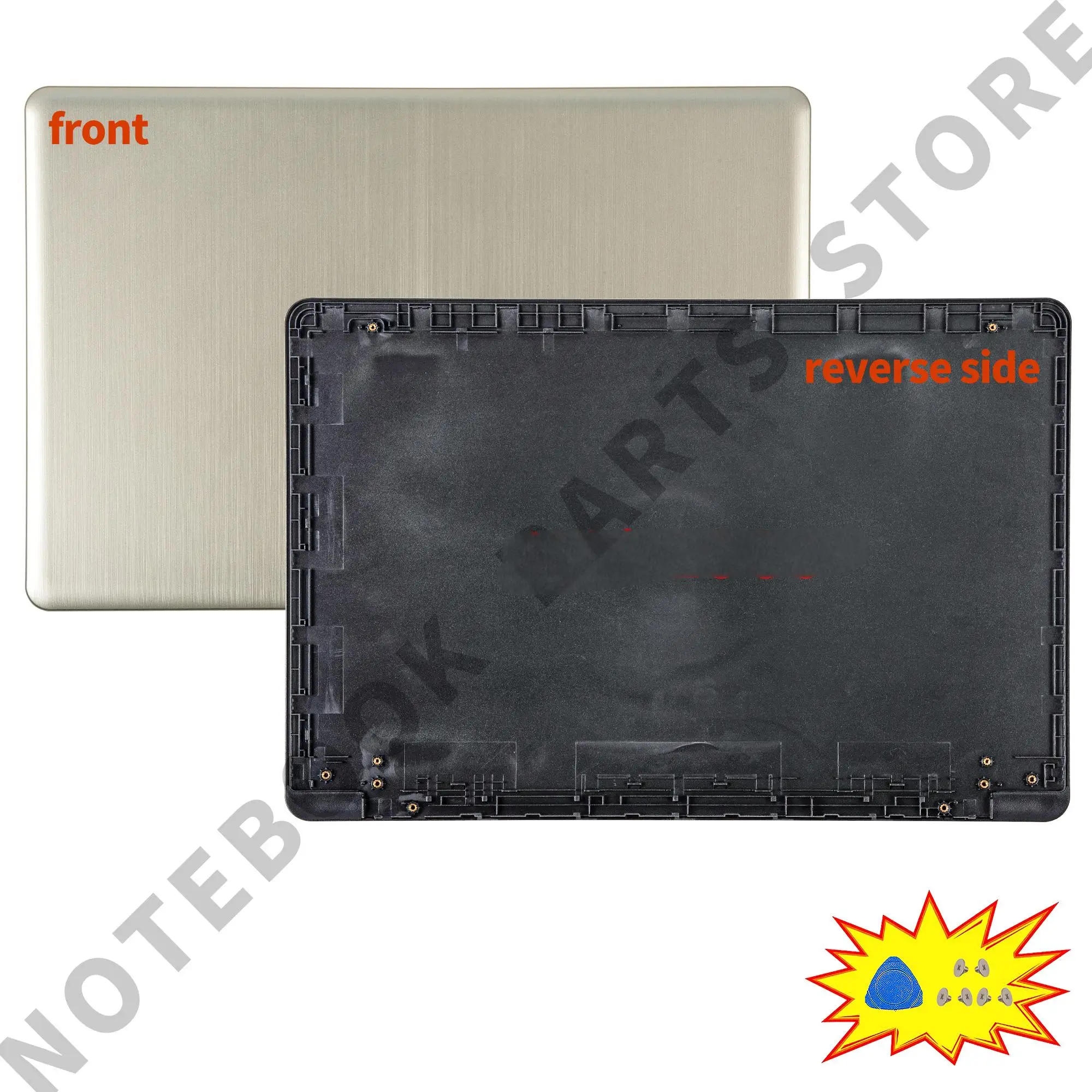 Imagem -02 - Capa Traseira de Plástico para N580 N580v N580g N580vd Nx580v Nx580vd Moldura Hingecover Habitação Case Reparação Ouro Cinza 15.6 Polegada