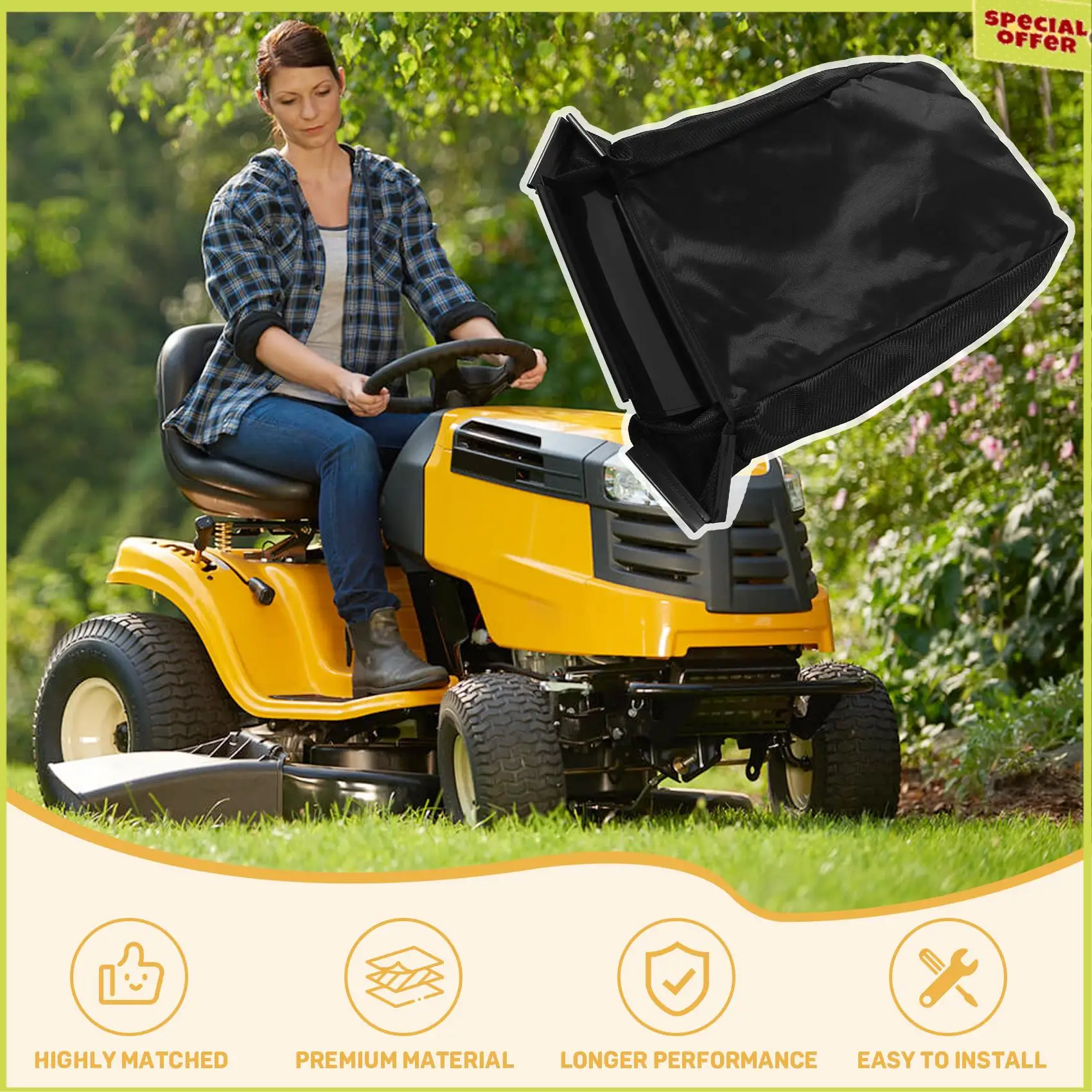 

A34R 964-04007A Grass Bag, Compatible With For MTD 21Inch Lawn Mower (Without Catcher Frame)