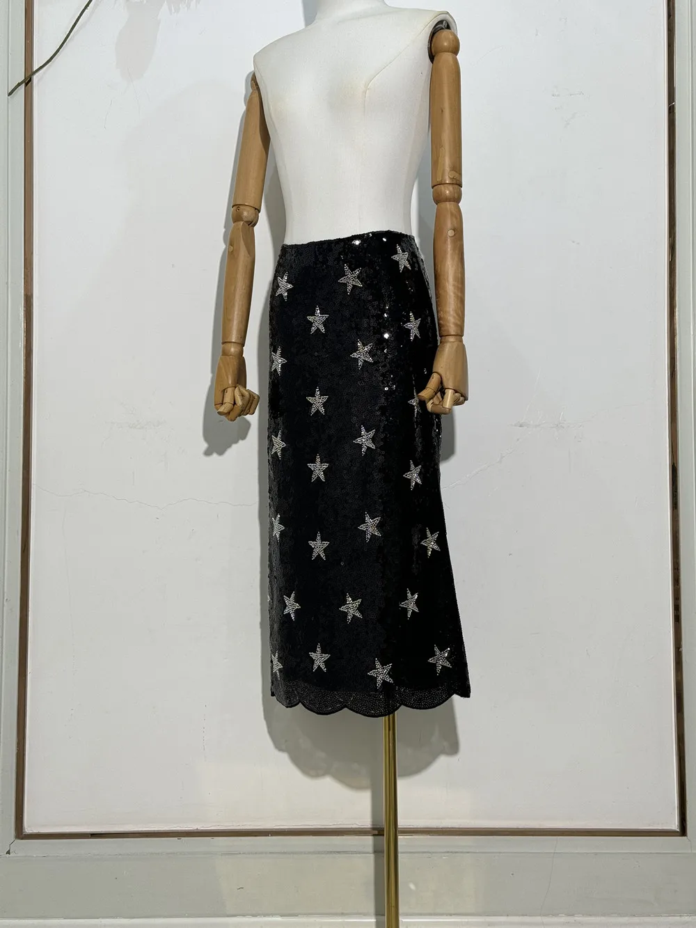 

2025 New Star Pattern Short Zipper Skirts Sequined Beaded Medium And Long Skirt Women's Kawaii Y2k Clothes