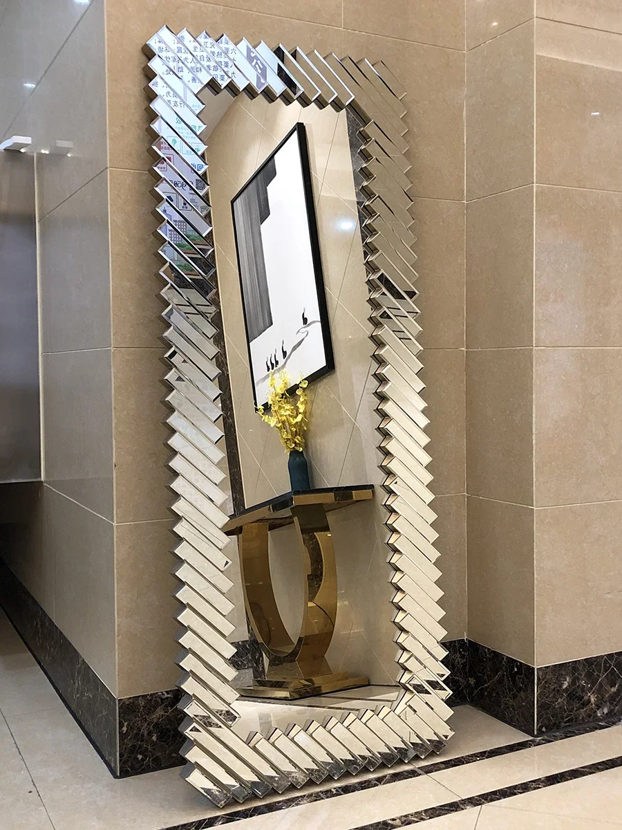 

*Light Luxury Style Full-Length Dressing Mirror for Home Living Room Wall-Mounted Luxurious Clothing Store Decorative Mirror