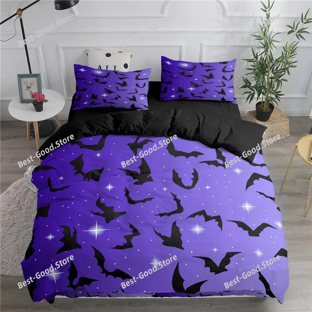 Halloween Flying Vampire Bedding Set Bat Duvet Cover Witchcraft Magic Comforter Cover Full Twin King Queen Polyester Quilt Cover