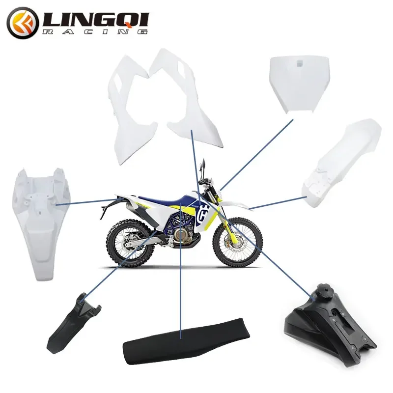 Ling Qi Motorcycle Replaceable Part PP Plastic Fender Body Fairing Kit Set For China Husqvarna 65 Off Road Pit Dirt Bike - Image 3