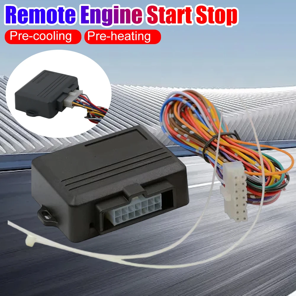 Remote Engine Start Stop with Remote Control Anti-theft Car Starting Module Pre-heating Auto Starter Module 12V Car Accessories