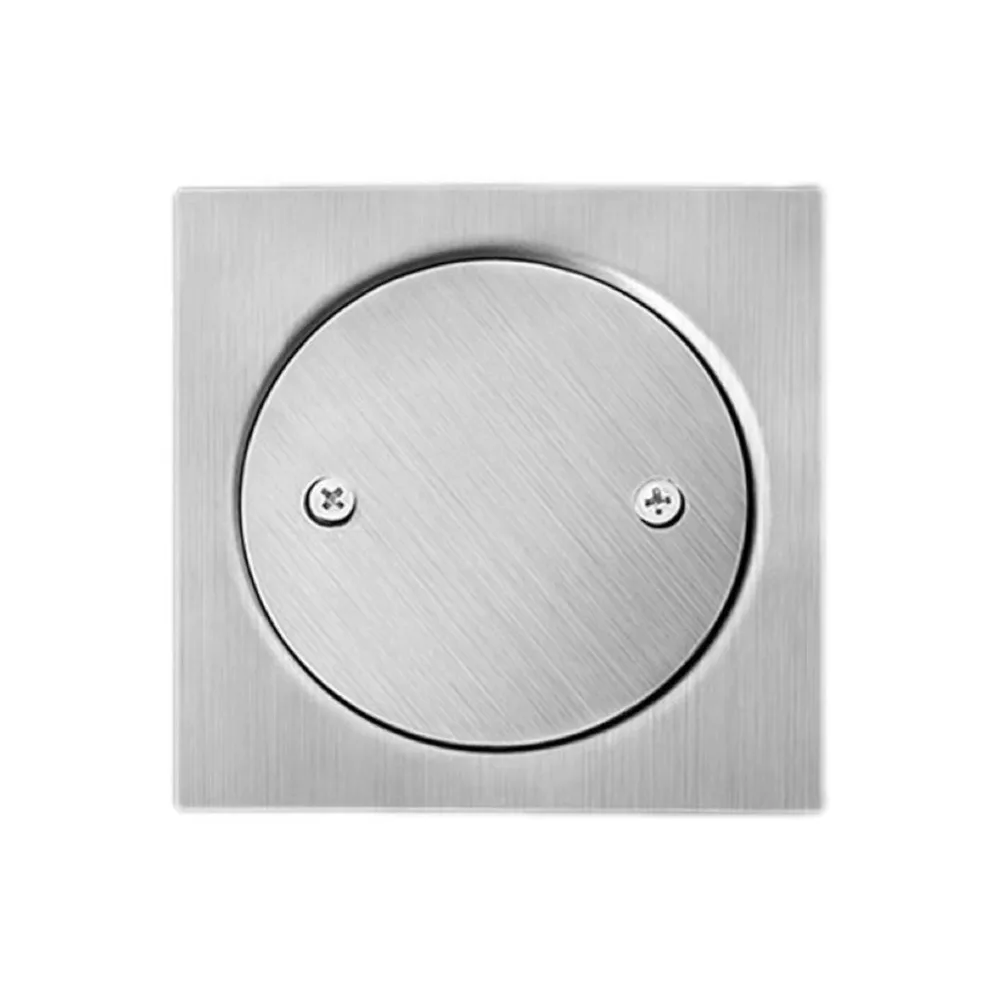 Square Cleanout Floor Drain with Cleaning Port Stainless Steel Drainage Port Easy Installation Silver Shower Floor Drain