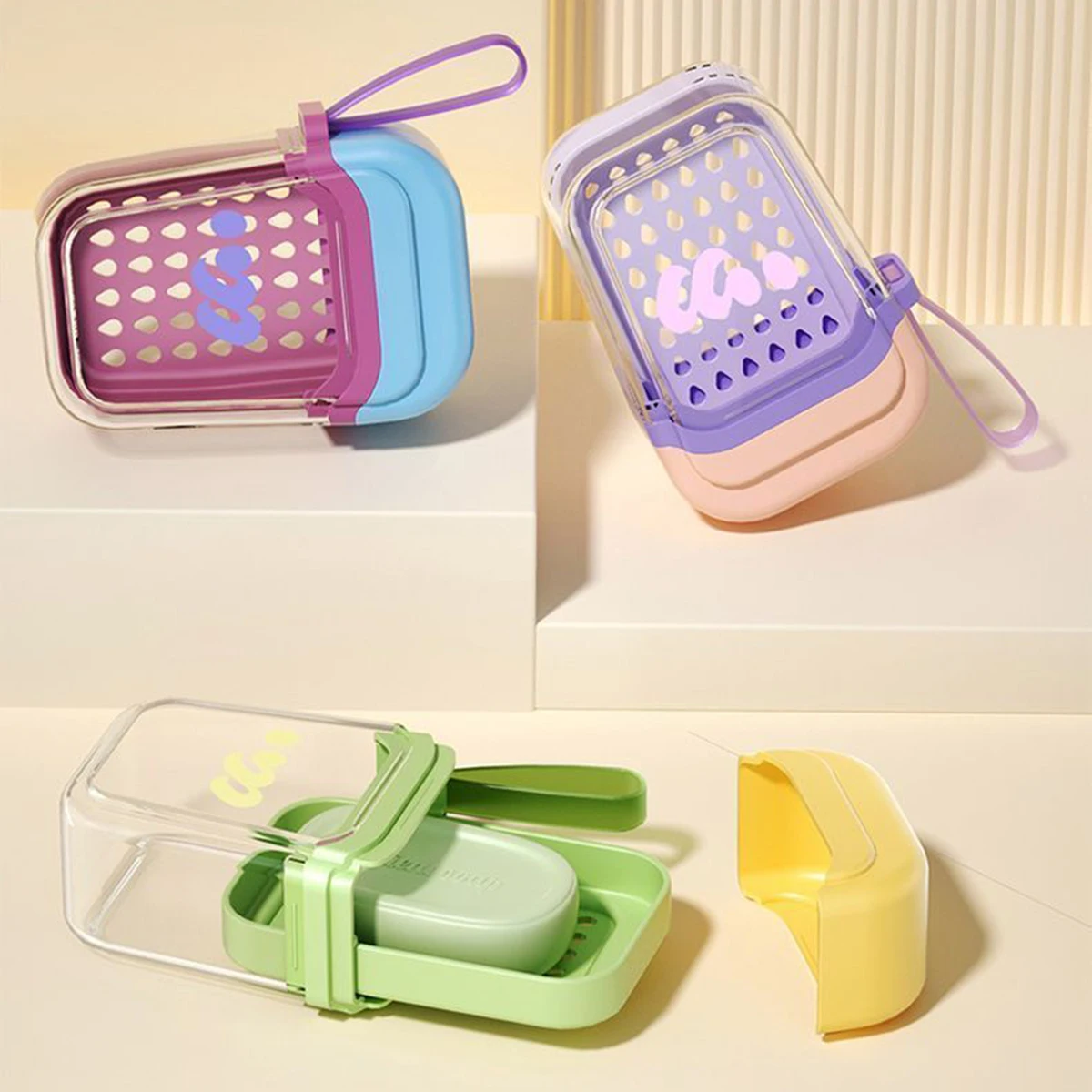 

Waterproof portable soap box sealed lid for business trips high aesthetic double-layer83
