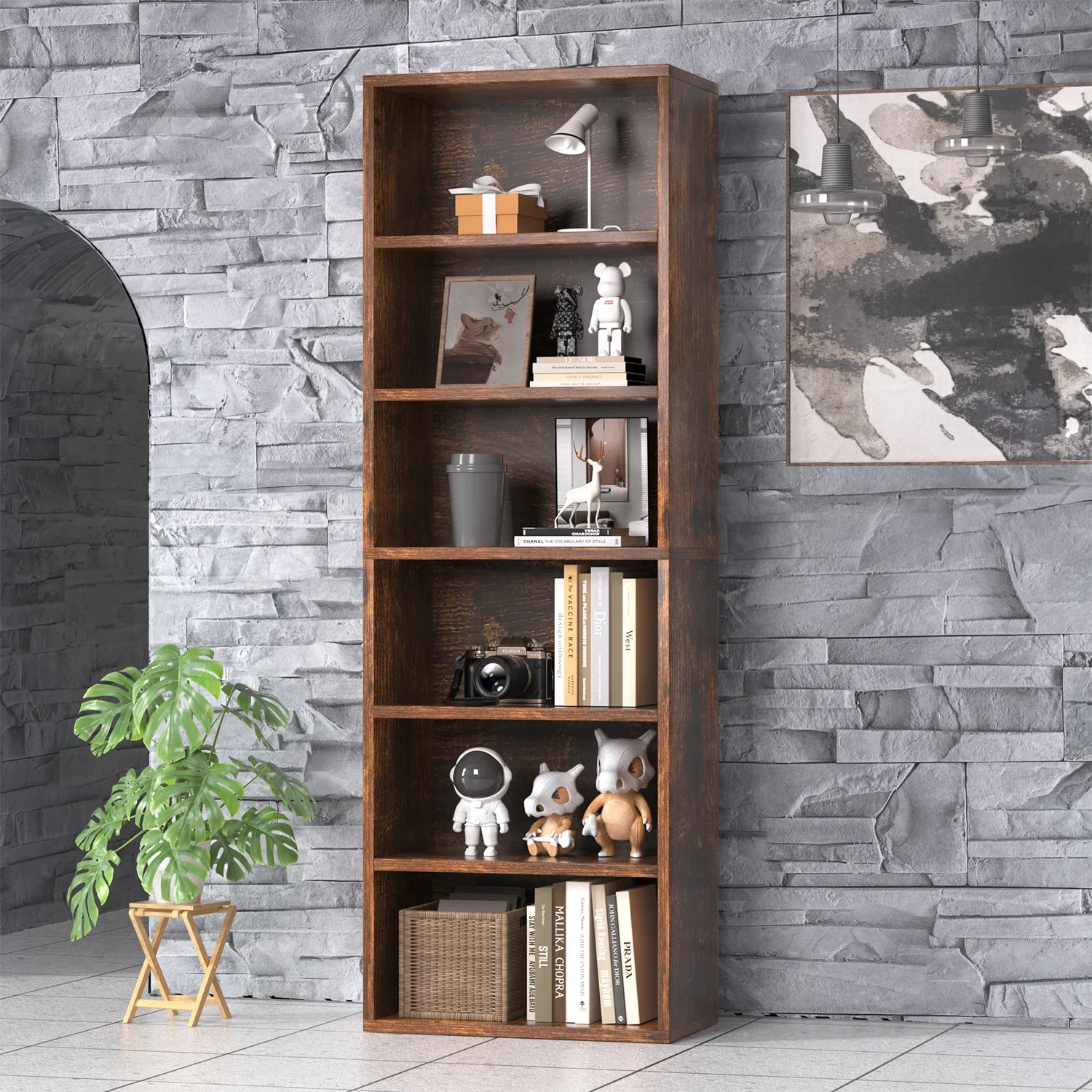 

#Modernes braunes Bücherregal aus Holz Bücherregale im Industries til für das Arbeits zimmer Wohnzimmer Home & Office für