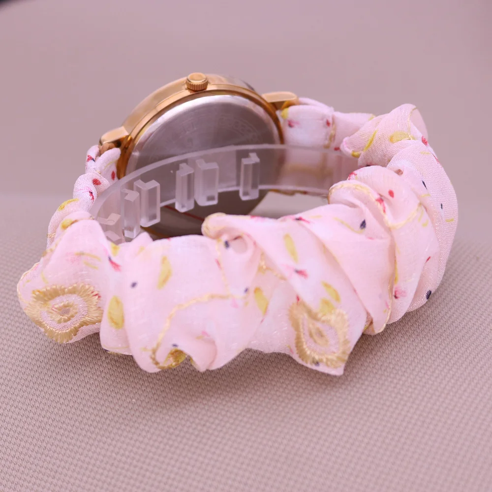 Rose Flower Japan Quartz Lady Women's Watch Elegant Lattice Fashion Hour Bracelet Elastic Watch Band Girl's Gift Julius No Box