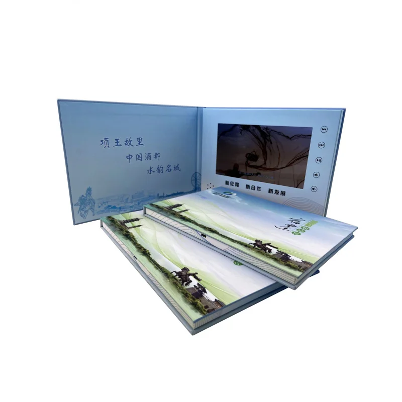 Personalizado. 2025 folheto eletrônico de vídeo do mesmo estilo 7 polegadas A5 folheto de capa dura Anhui Suqian pr negociável