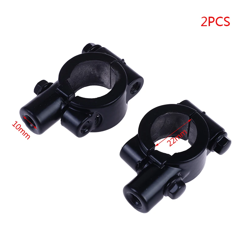 2 Stuks 7 "Inch 22Mm Stuur 10Mm 8Mm 6Mm Draad Motorfiets Spiegel Mount Klem Achter view Spiegel Houder Adapter Zilver Zwart