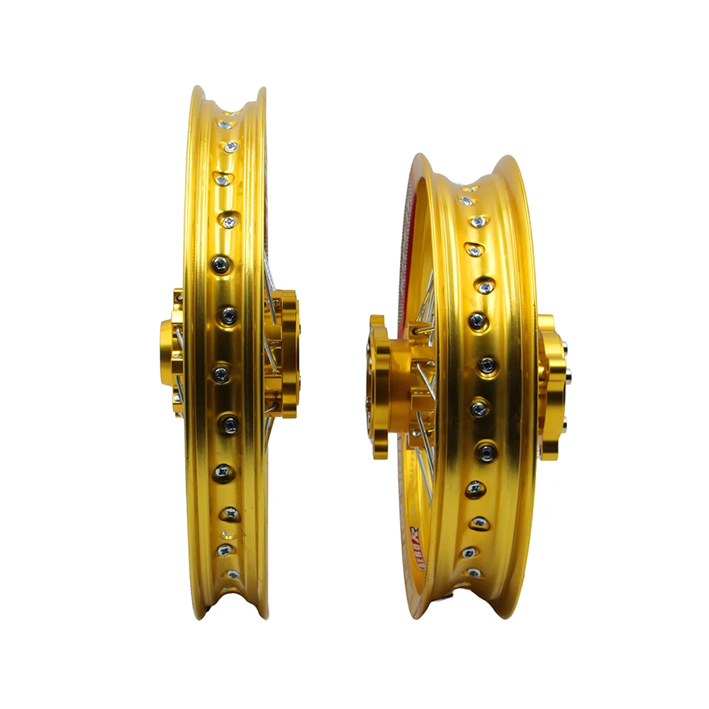 Motocross 1.85x12" Rear 1.40x14" Front Aluminum Wheel Rims 15mm CNC Hub Kit For KLX CRF Kayo BSE Dirt Pit Bike Motorcycle Parts view 3