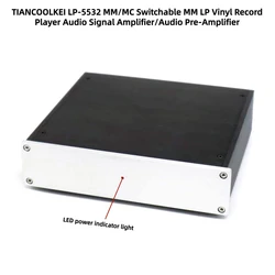 Preamplificador de reproductor de discos de CD de vinilo conmutable MM/MC, basado en preamplificador Dual NE5532 op amp Phono