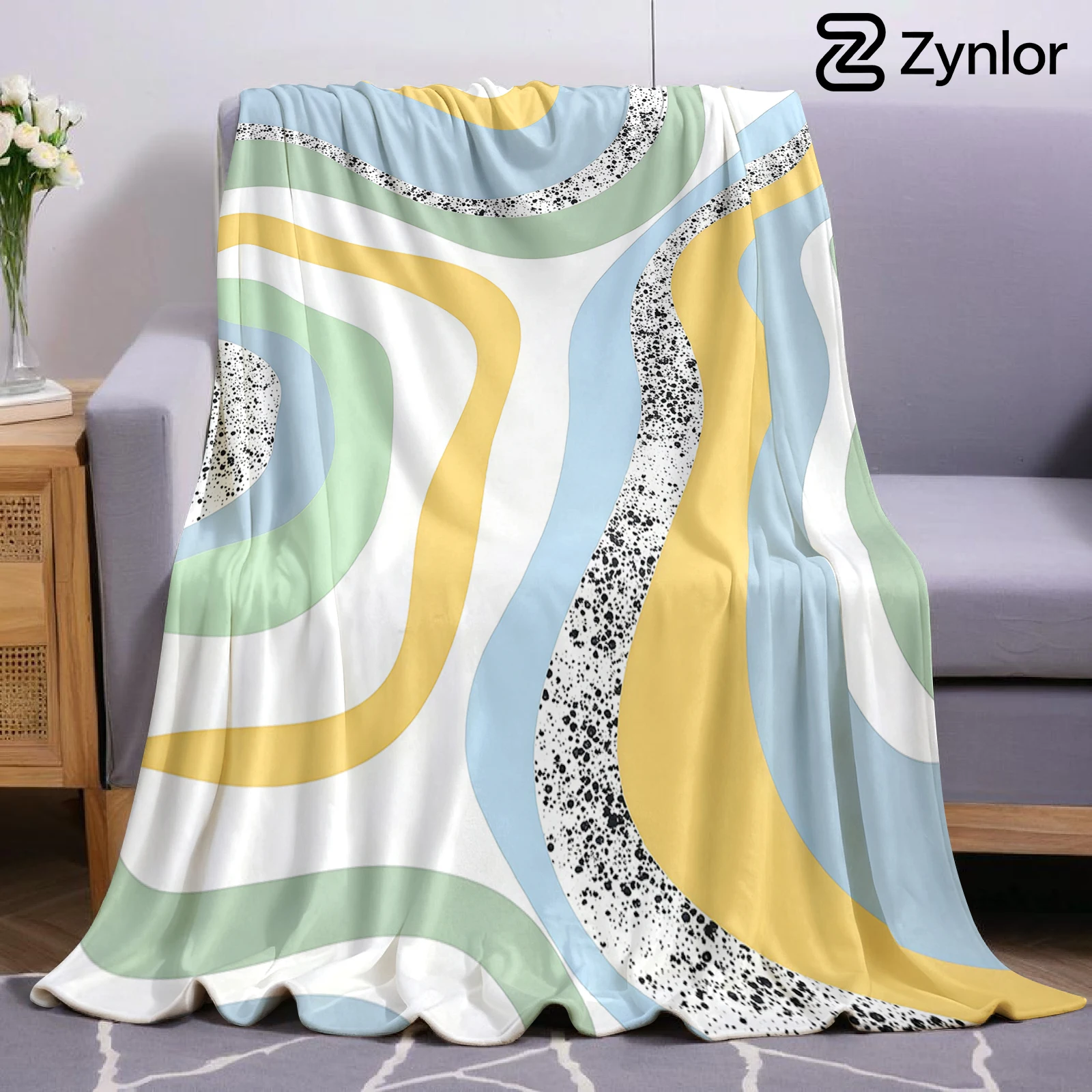 Swirl Abstract Ultra Soft Sherpa Fleece Blanket Fluffy Warm Halloween Cozy Throw for Sofa Couch Bedroom Gift All season