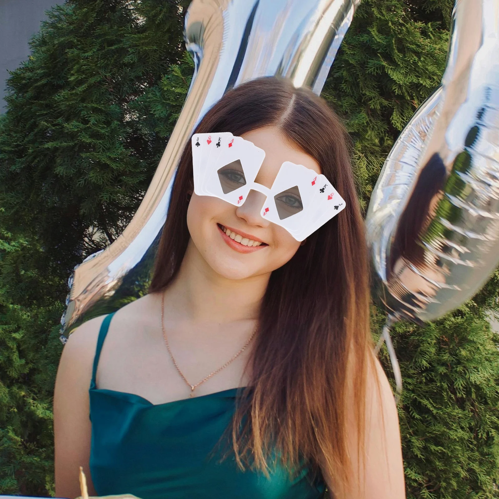 2 Stuks Grappige Poker Kaart Bril Nieuwigheid Brillen Feestartikelen Levert Volwassen Man Vrouw Kostuum Accessoires Halloween Thema