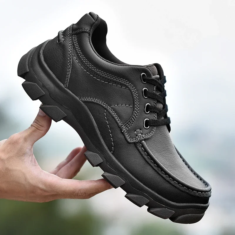 

Men's Hiking Shoes Genuine Leather Casual Shoes Fashion Flat Shoes Comfort Footwear Breathable Outdoor Trekking Climbing Shoe