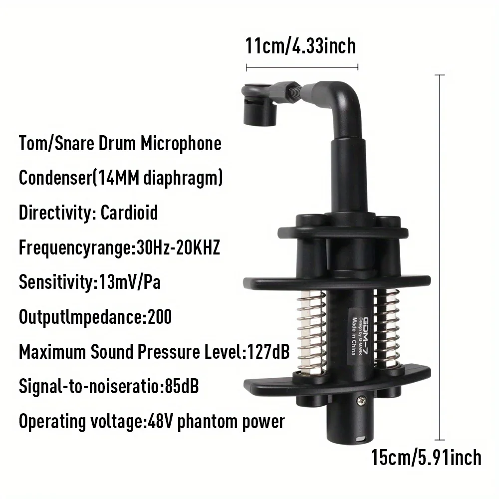 G-MARK Condenser Microphone GDM7-1 Drum Instrumental Performance Mic for Band DJ Stage Live Recording