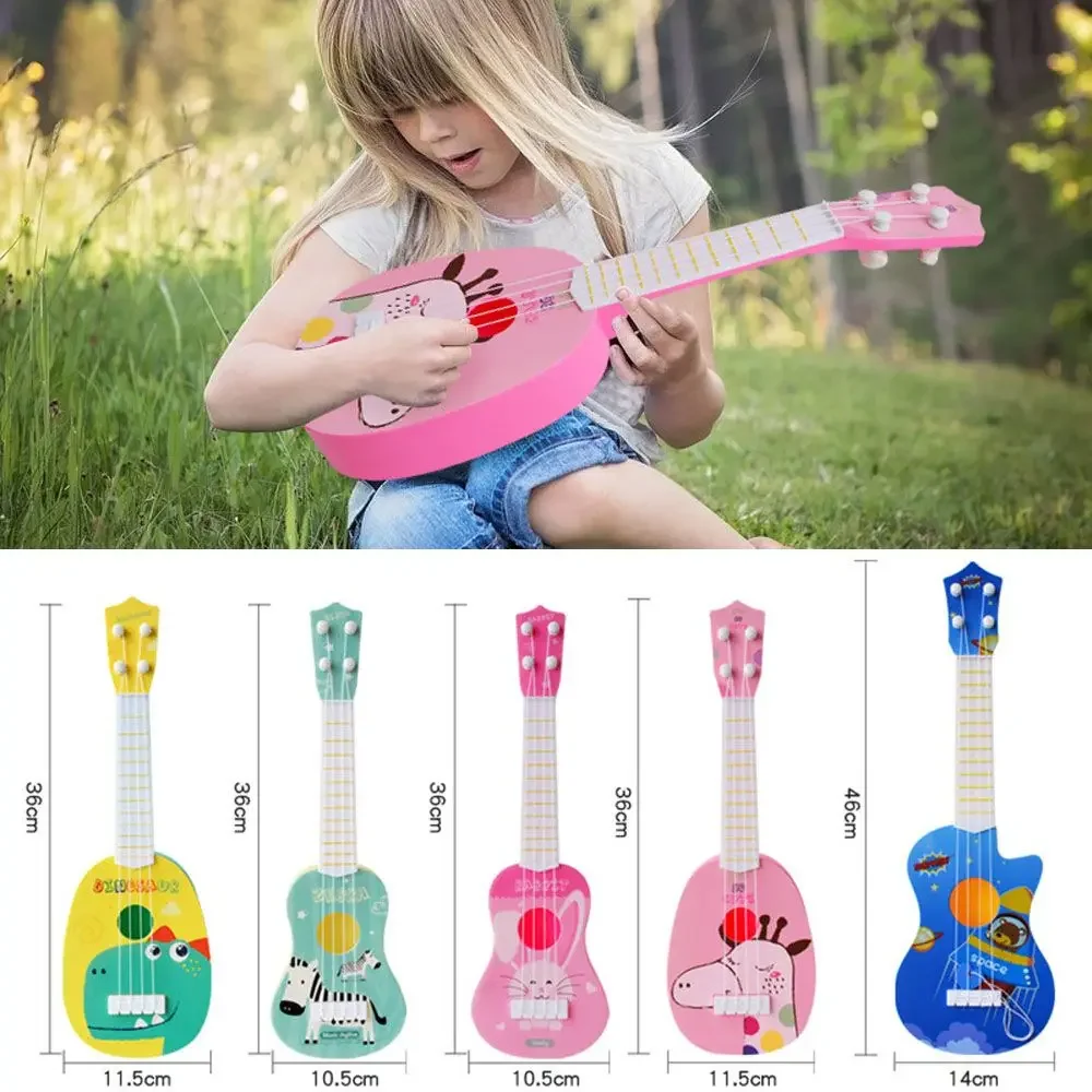 Divertido ukelele instrumento Musical niños guitarra juguetes Montessori para niños juego escolar educación regalo de cumpleaños de Navidad