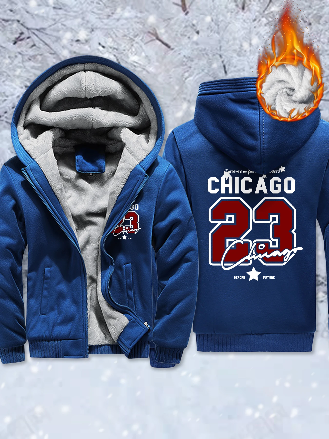 

Мужская флисовая куртка с карманами и принтом Джерси Чикаго номер 23, утепленная верхняя одежда, зимняя толстовка на молнии, базовое теплое пальто, модные топы