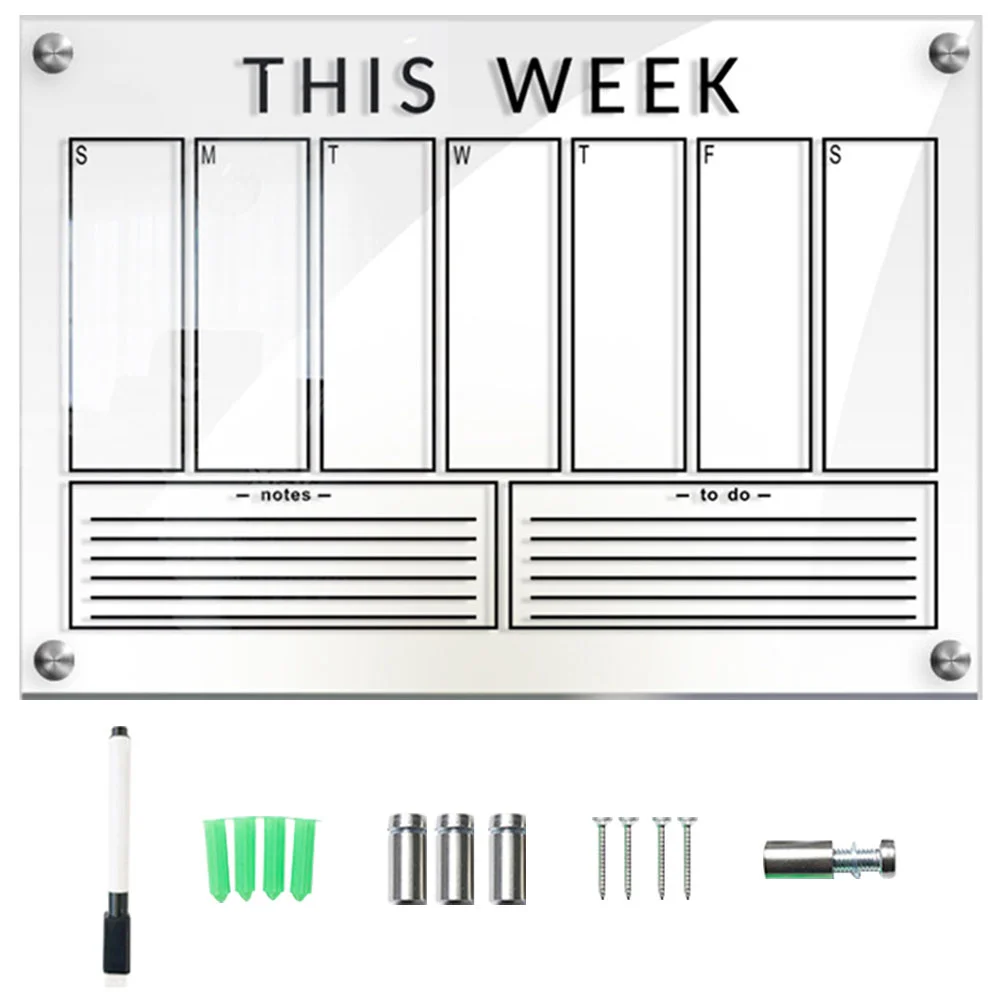 

Weekly Plan Writing Board Message Sign Door for Home to List Dry Erase Wall Memo Hanging Acrylic