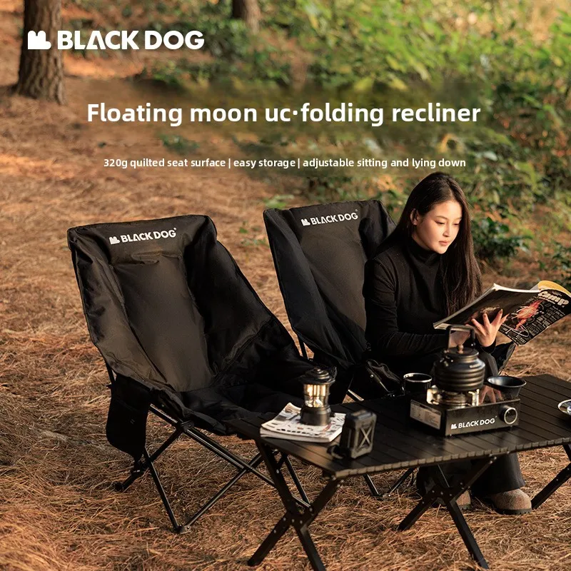 

Blackdog Outdoor Camping Moon Chair Recliner Portable Thickened Mazar Stool Beach Chair Folding Chair Camping Equipment
