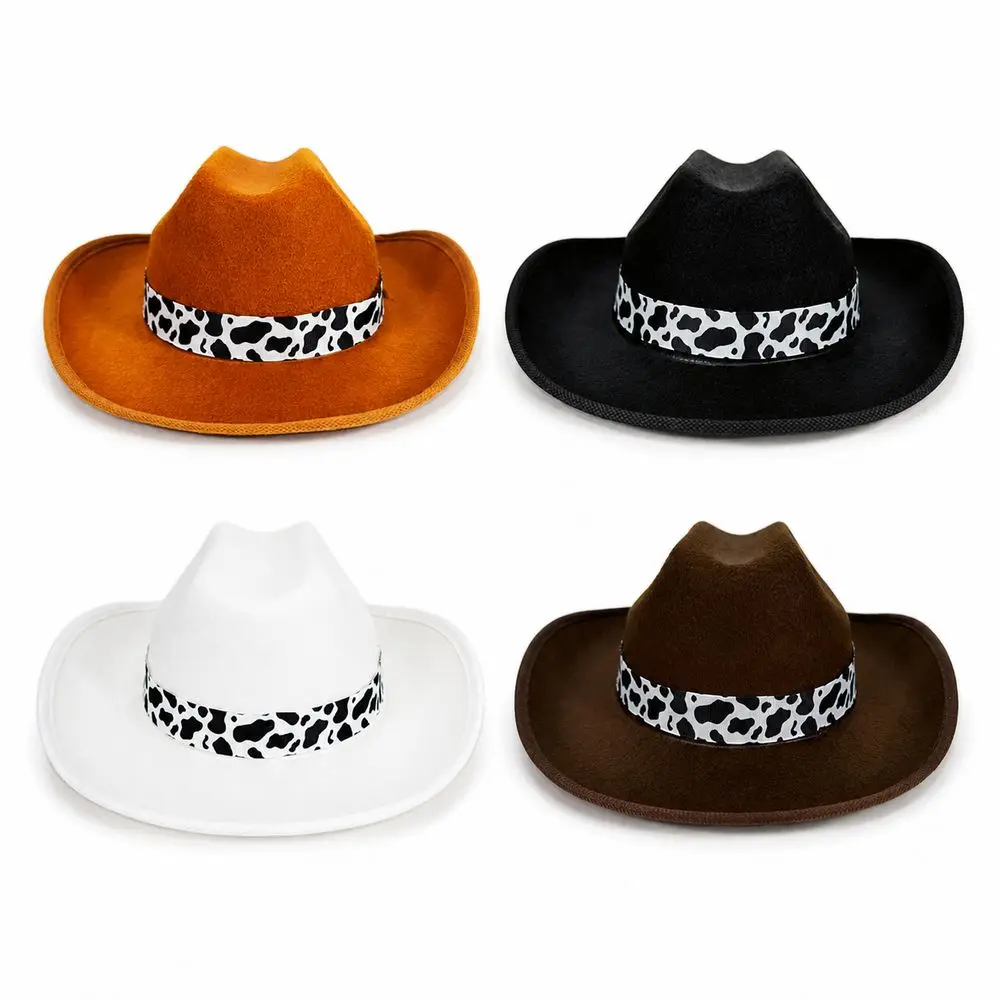Cow Print Brim Cowboy Hat Western Style Multiple Color Options Western Cowboy Hat Children's Costume Hat Festival Costumes