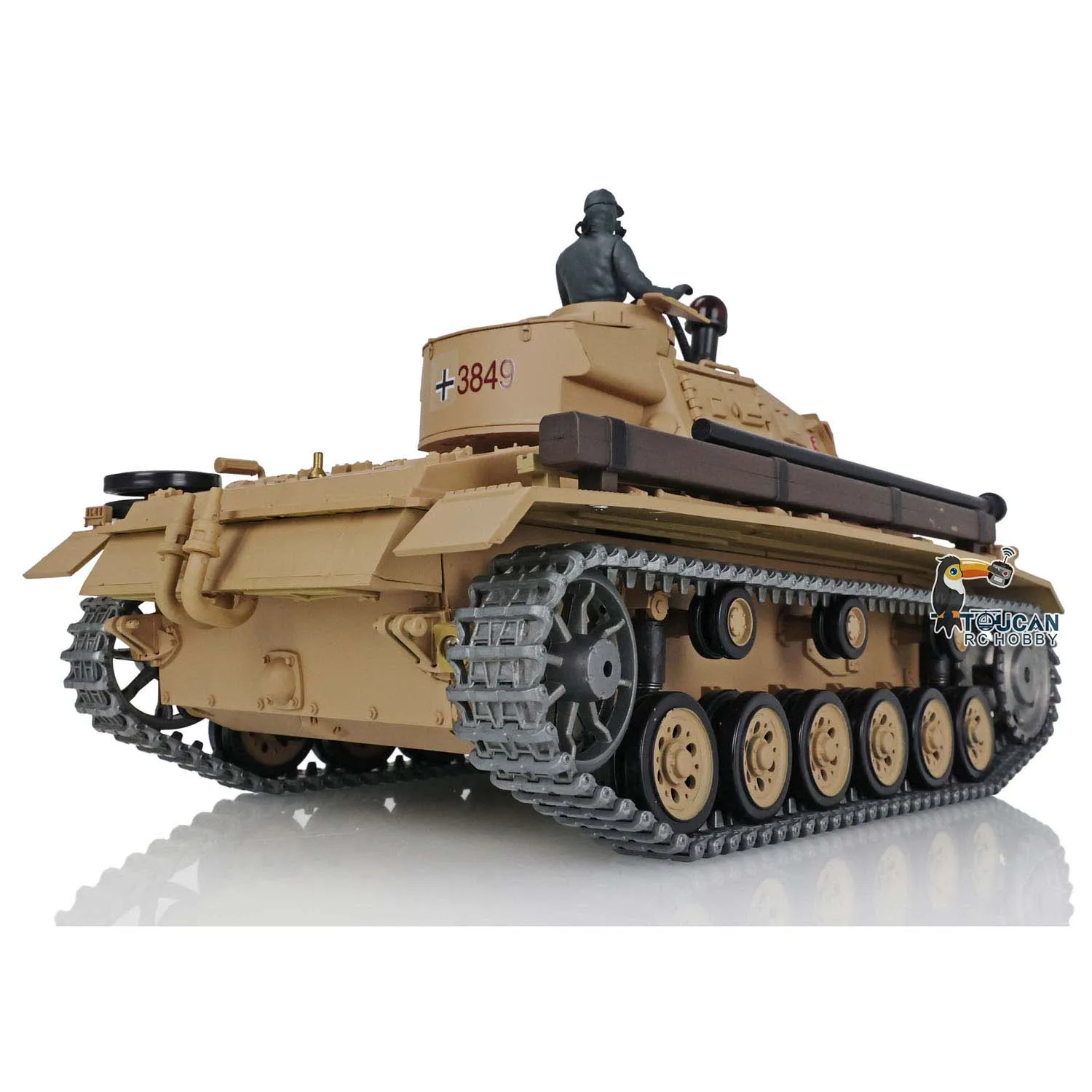 HENG LONG 1/16 Escala 7.0 Tanque RC Panzer III H RTR mejorado 3849 W/ 360 °   Torreta Caja de cambios de metal para fumar BB Shoot Cars TH17367